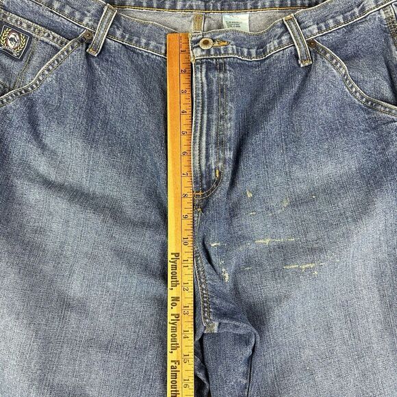 Cinch Blue Label Carpenter Jeans Mens 40x34 Painted Thrashed Loose Utility Work* - Picture 13 of 16